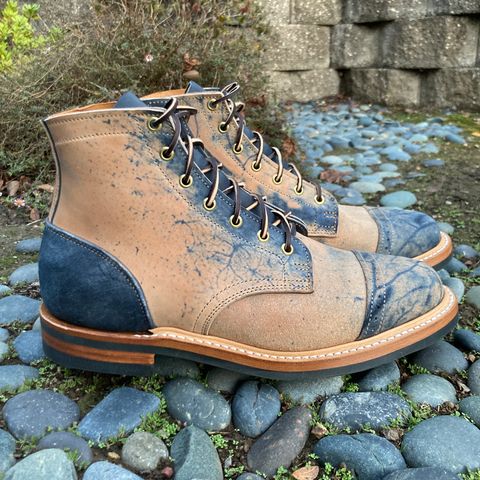 View photo of Truman Service Boot in Navy Horse Rump Roughout