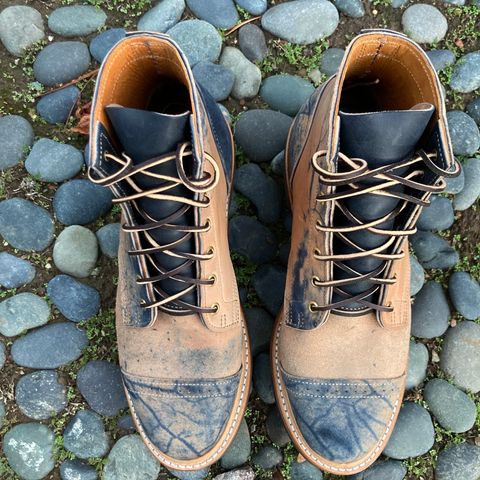 View photo of Truman Service Boot in Navy Horse Rump Roughout