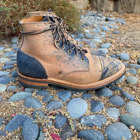 View photo of Truman Service Boot in Navy Horse Rump Roughout