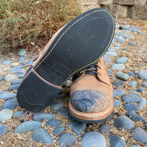 View photo of Truman Service Boot in Navy Horse Rump Roughout