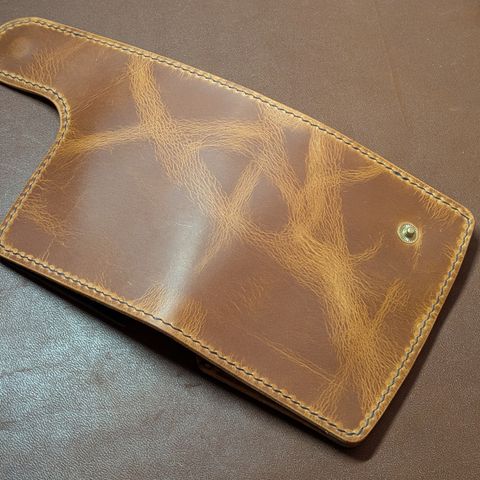 Ambar Snap Wallet in Conceria Walpier Navy Buttero & Badalassi Carlo Natural Waxy & Horween Armagnac Shell Cordovan