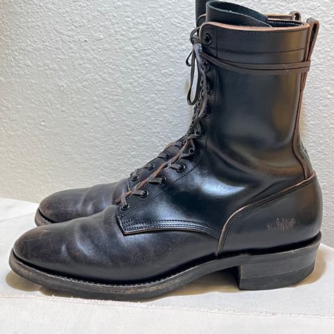 Rolling Dub Trio Griffin 8.5" Plain Toe Boots in Original Black Horsebutt #1010