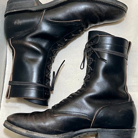 Rolling Dub Trio Griffin 8.5" Plain Toe Boots in Original Black Horsebutt #1010