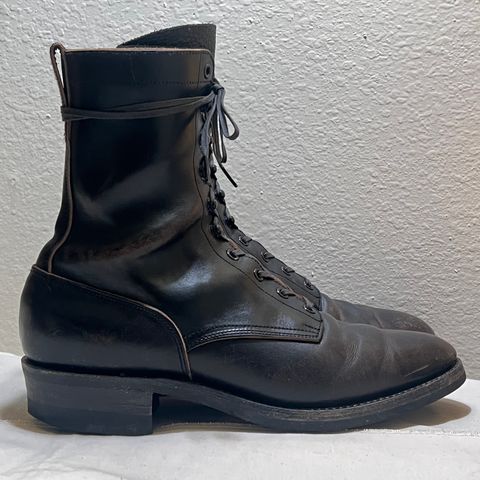 Rolling Dub Trio Griffin 8.5" Plain Toe Boots in Original Black Horsebutt #1010