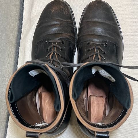 Rolling Dub Trio Griffin 8.5" Plain Toe Boots in Original Black Horsebutt #1010