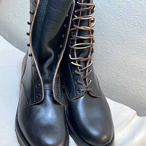 Rolling Dub Trio Griffin 8.5" Plain Toe Boots in Original Black Horsebutt #1010