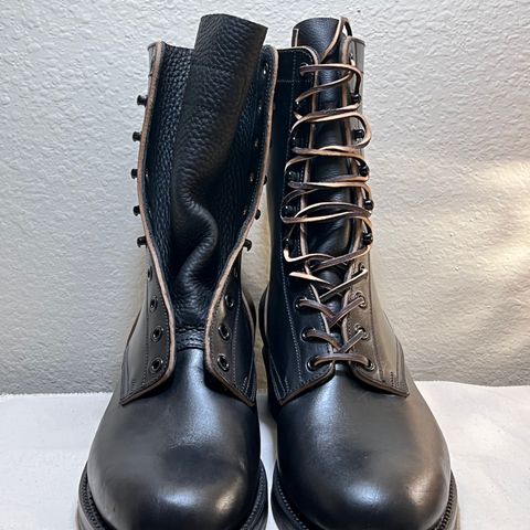 Rolling Dub Trio Griffin 8.5" Plain Toe Boots in Original Black Horsebutt #1010