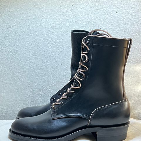 Rolling Dub Trio Griffin 8.5" Plain Toe Boots in Original Black Horsebutt #1010