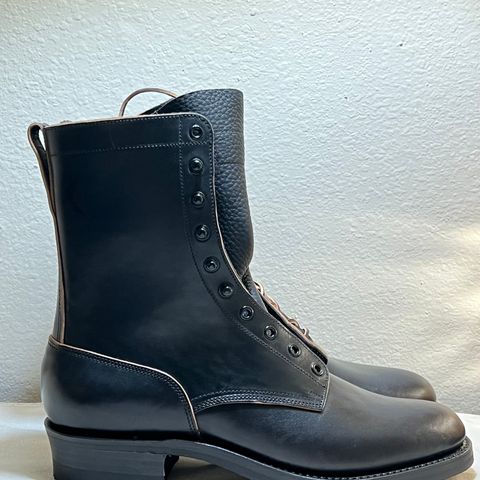Rolling Dub Trio Griffin 8.5" Plain Toe Boots in Original Black Horsebutt #1010