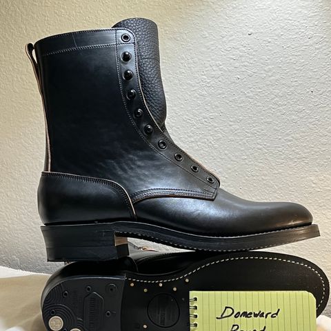 Rolling Dub Trio Griffin 8.5" Plain Toe Boots in Original Black Horsebutt #1010