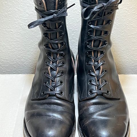 Rolling Dub Trio Griffin 8.5" Plain Toe Boots in Original Black Horsebutt #1010