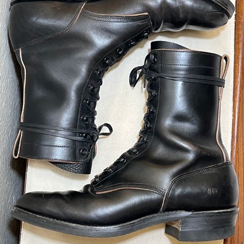 Rolling Dub Trio Griffin 8.5" Plain Toe Boots in Original Black Horsebutt #1010