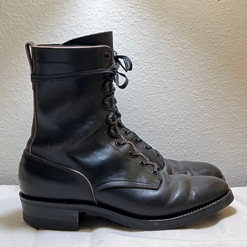 Rolling Dub Trio Griffin 8.5" Plain Toe Boots in Original Black Horsebutt #1010