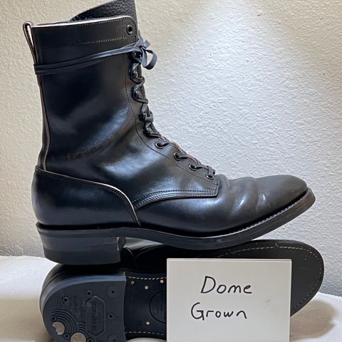 Rolling Dub Trio Griffin 8.5" Plain Toe Boots in Original Black Horsebutt #1010
