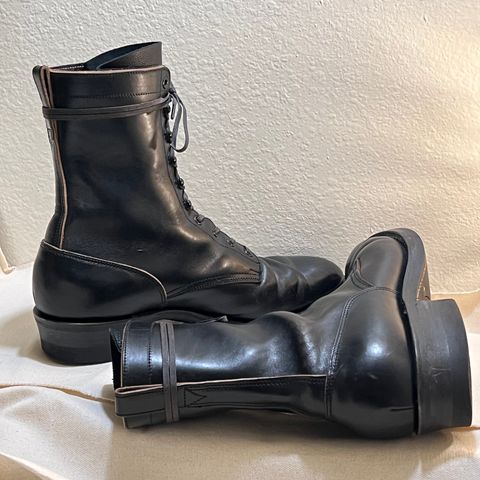Rolling Dub Trio Griffin 8.5" Plain Toe Boots in Original Black Horsebutt #1010