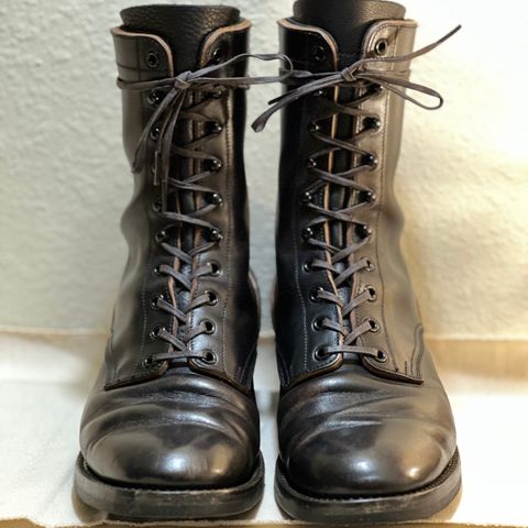 Rolling Dub Trio Griffin 8.5" Plain Toe Boots in Original Black Horsebutt #1010
