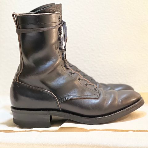 Rolling Dub Trio Griffin 8.5" Plain Toe Boots in Original Black Horsebutt #1010