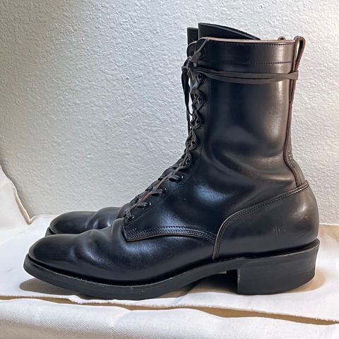 Rolling Dub Trio Griffin 8.5" Plain Toe Boots in Original Black Horsebutt #1010