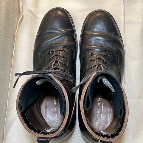 Rolling Dub Trio Griffin 8.5" Plain Toe Boots in Original Black Horsebutt #1010
