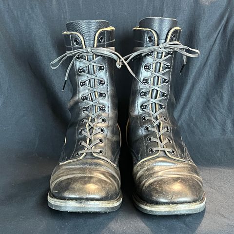 Rolling Dub Trio Griffin 8.5" Plain Toe Boots in Original Black Horsebutt #1010