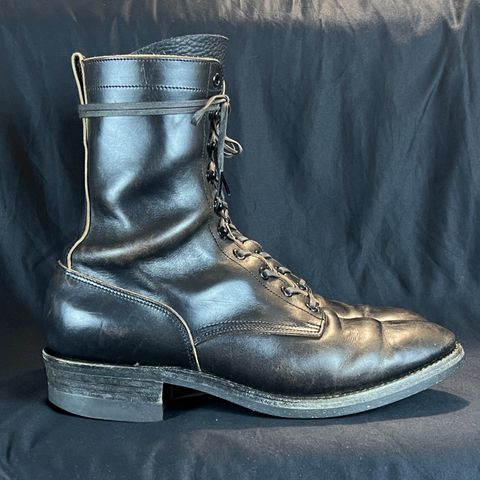 Rolling Dub Trio Griffin 8.5" Plain Toe Boots in Original Black Horsebutt #1010