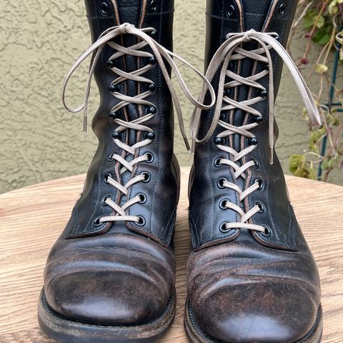 Rolling Dub Trio Griffin 8.5" Plain Toe Boots in Original Black Horsebutt #1010