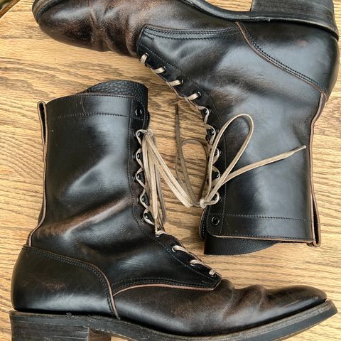 Rolling Dub Trio Griffin 8.5" Plain Toe Boots in Original Black Horsebutt #1010