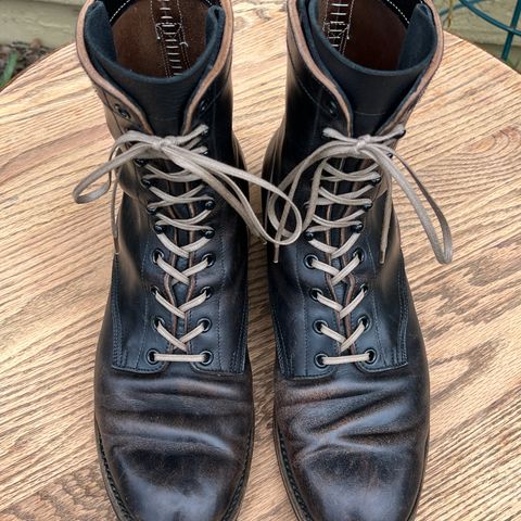 Rolling Dub Trio Griffin 8.5" Plain Toe Boots in Original Black Horsebutt #1010