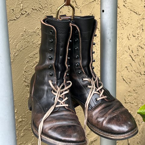 Rolling Dub Trio Griffin 8.5" Plain Toe Boots in Original Black Horsebutt #1010
