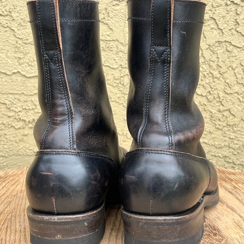 Rolling Dub Trio Griffin 8.5" Plain Toe Boots in Original Black Horsebutt #1010