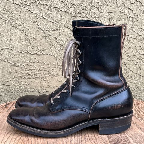 Rolling Dub Trio Griffin 8.5" Plain Toe Boots in Original Black Horsebutt #1010