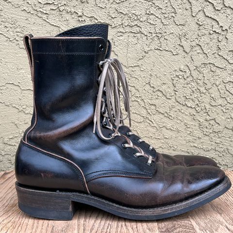Rolling Dub Trio Griffin 8.5" Plain Toe Boots in Original Black Horsebutt #1010