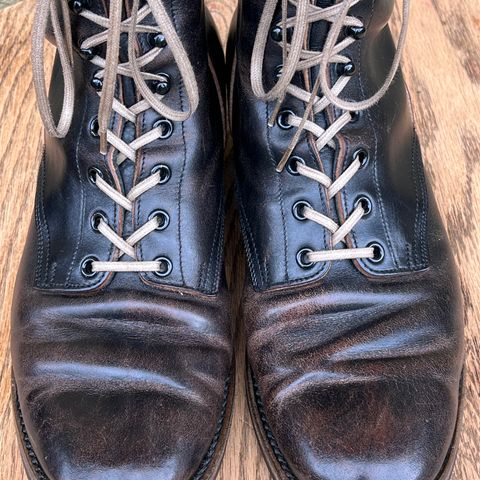 Rolling Dub Trio Griffin 8.5" Plain Toe Boots in Original Black Horsebutt #1010