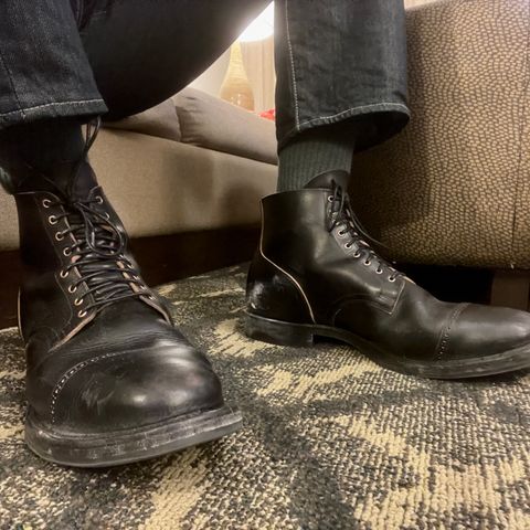 Viberg Service Boot BCT in Horween Black Teacore Double Cordovan Butts