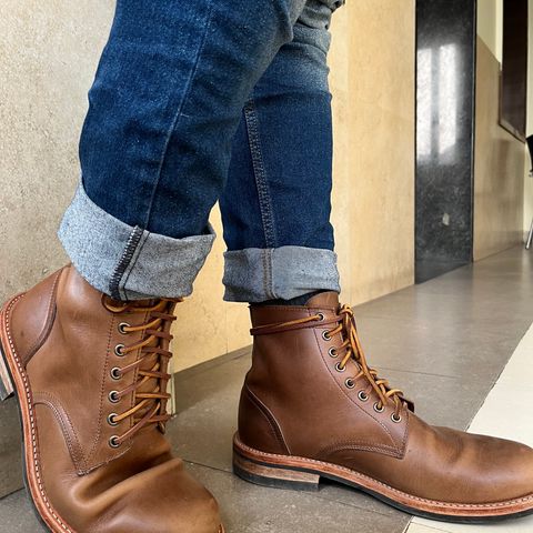 Oak Street Bootmakers Trench Boot in Horween Natural Chromexcel
