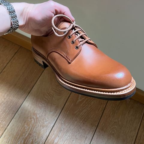 Carmina Plain Toe Derby 1525 in Horween Natural Shell Cordovan