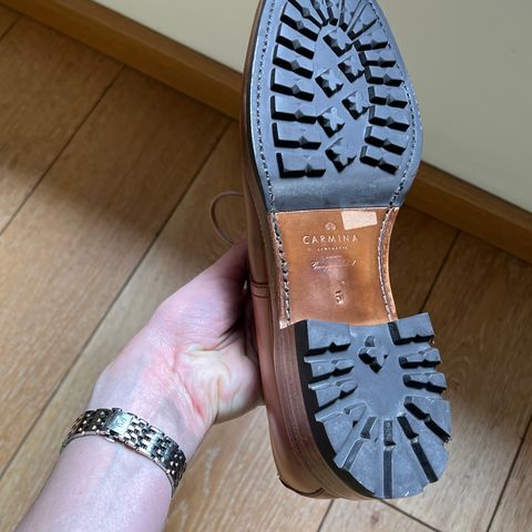 Carmina Plain Toe Derby 1525 in Horween Natural Shell Cordovan
