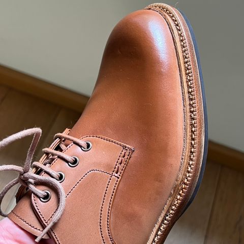 Carmina Plain Toe Derby 1525 in Horween Natural Shell Cordovan