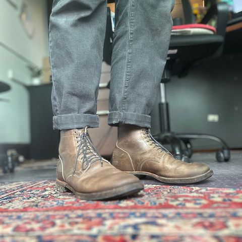 Viberg Service Boot in C.F. Stead Classic Grey Oiled Culatta