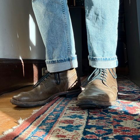Viberg Service Boot in C.F. Stead Classic Grey Oiled Culatta