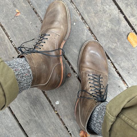 Viberg Service Boot in C.F. Stead Classic Grey Oiled Culatta