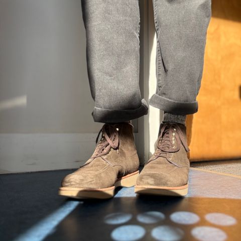Alden Lombard in C.F. Stead Loden Janus Calf Suede