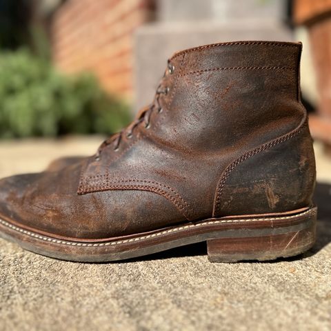 View photo of Caswell Boot Company Lisbon in C.F. Stead Snuff Waxy Commander Suede