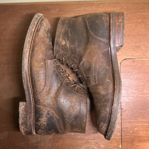 View photo of Caswell Boot Company Lisbon in C.F. Stead Snuff Waxy Commander Suede