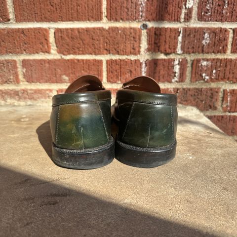 View photo of Grant Stone Traveler Loafer in Horween Marbled Black Shell Cordovan