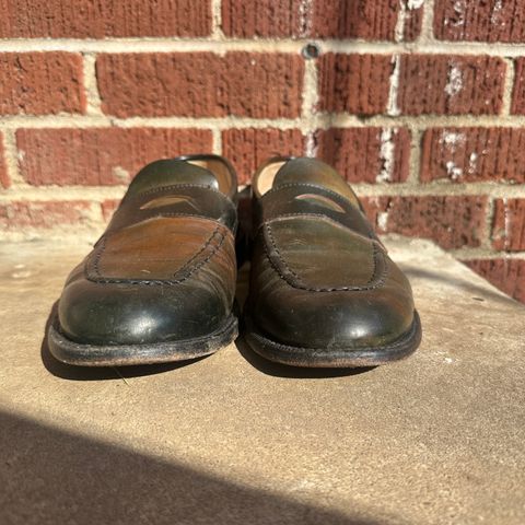 View photo of Grant Stone Traveler Loafer in Horween Marbled Black Shell Cordovan