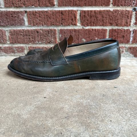 Grant Stone Traveler Penny in Horween Marbled Black Shell Cordovan