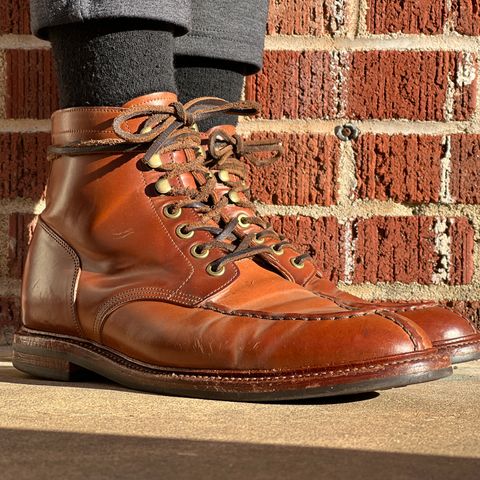 View photo of Grant Stone Ottawa Boot in Horween Honey Glazed Shell Cordovan