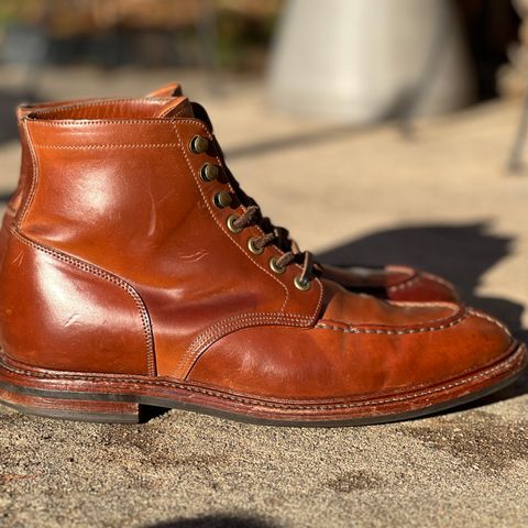 View photo of Grant Stone Ottawa Boot in Horween Honey Glazed Shell Cordovan