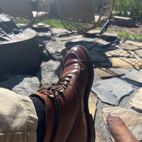 View photo of Grant Stone Ottawa Boot in Horween Honey Glazed Shell Cordovan